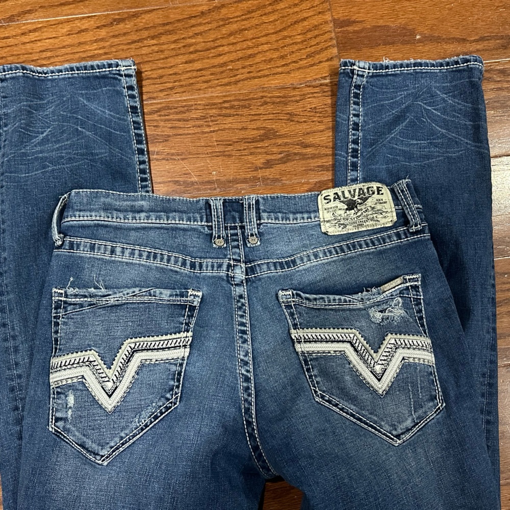 Buckle Men's Straight Jeans - Distressed Blue - Picture 3 of 3